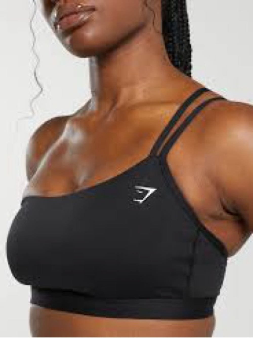 Gymshark Black One Shoulder Double-Strap Sports Bra